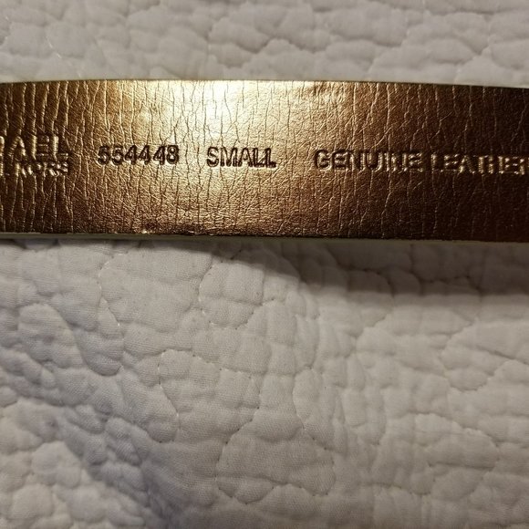 Michael Kors Metallic Gold Lizard-Embossed Belt SM - Picture 8 of 11